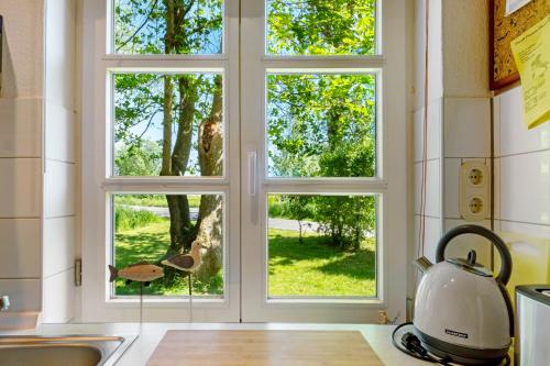 EngbüttelにあるAlte Schmiedeの庭を望む窓