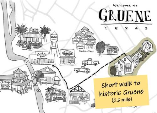 a map of the guinevere trail to historic cincinnati at Charming 1BR Retreat - Walk to Gruene Hall Upscale Amenities in Gruene