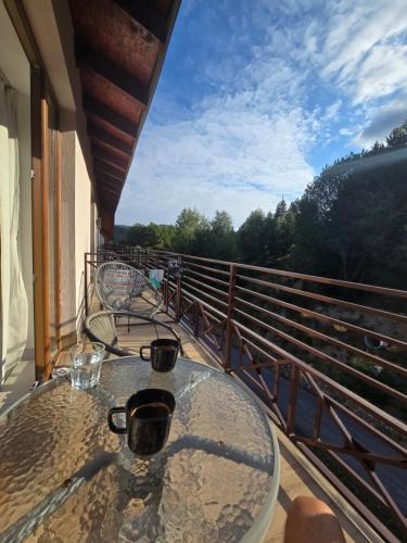 コパオニクにあるKopaonik Milmari & Spa N Lux 90のテーブル(バルコニーに2杯付)