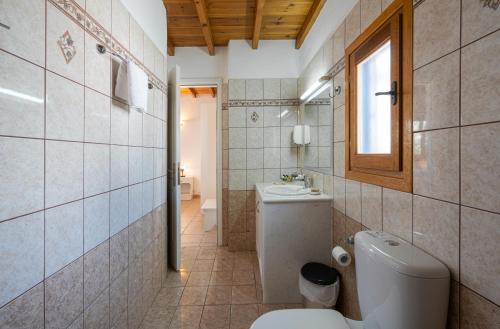 a bathroom with a toilet and a sink at Maria's Village One Bedroom House 4 in Aliki