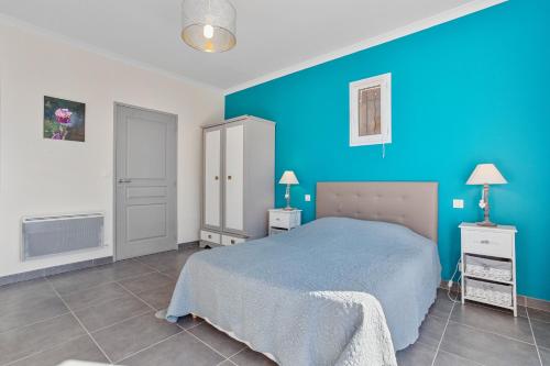 Postel nebo postele na pokoji v ubytování La vue des Anges