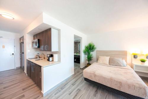 Η κουζίνα ή μικρή κουζίνα στο Beach Front Studio at ESJ Towers