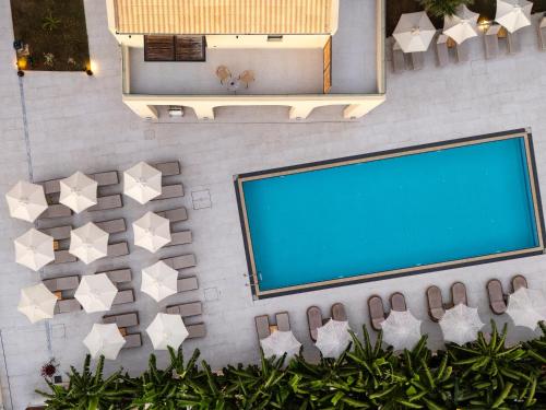 an overhead view of a flat screen tv on a wall at Ayla Corfu in Kavos