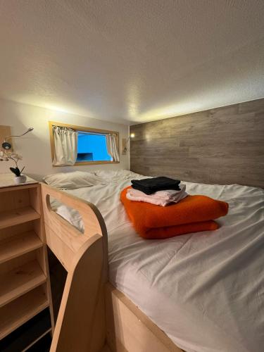 Postel nebo postele na pokoji v ubytování Vue montagne 2 lits Queen Morillon