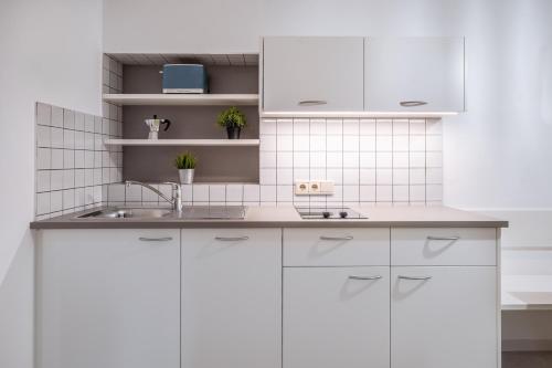 Kuchyň nebo kuchyňský kout v ubytování Apartments Palma