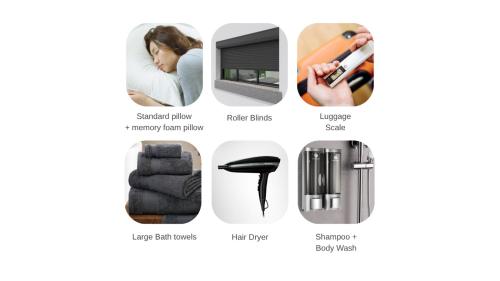 a collage of pictures of different types of furniture at Cosy Flat with IPTV, BB gear Married couples only in Tangier