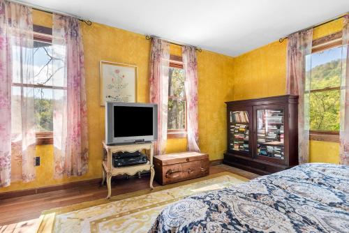 TV a/nebo společenská místnost v ubytování Bootleg Hollow