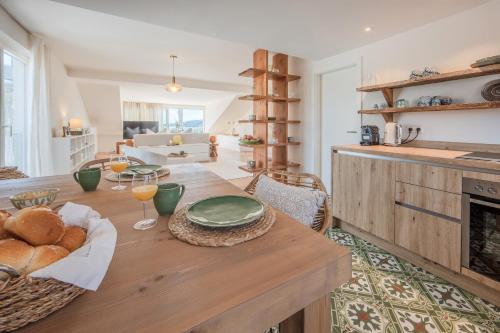 Η κουζίνα ή μικρή κουζίνα στο Seeapartment Untersee