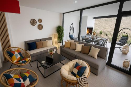 Coin salon dans l'établissement Casas Rurales Mirador Jorquera