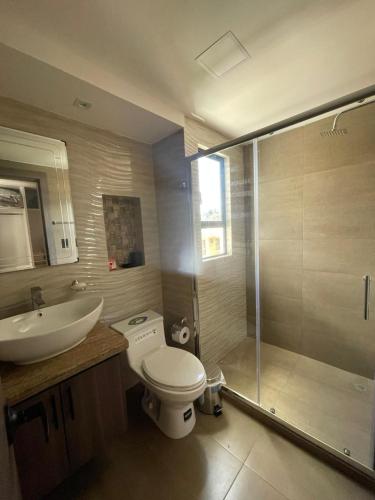 Koupelna v ubytování Casa Comoda