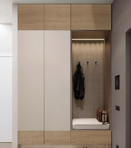a closet with a coat hanging in it at Hotel Balram Palace Khatu Shyam in Rīngas