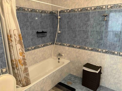ein Badezimmer mit Badewanne und Dusche in der Unterkunft Bed and breakfast - Caminha, Portugal in Caminha