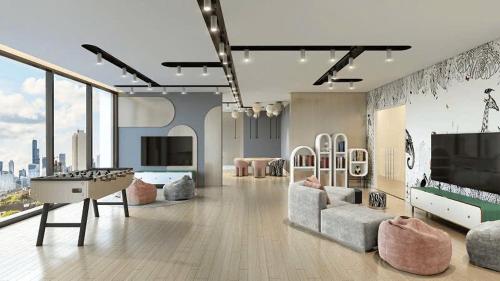 Μια τηλεόραση ή/και κέντρο ψυχαγωγίας στο BB Luxury Apartment & Homestay - Masteri Waterfront - Vinhomes Ocean Park- Ha Noi