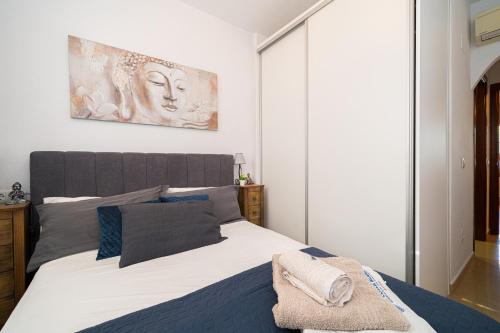 Ένα ή περισσότερα κρεβάτια σε δωμάτιο στο Relaxing zen Capnegret 2