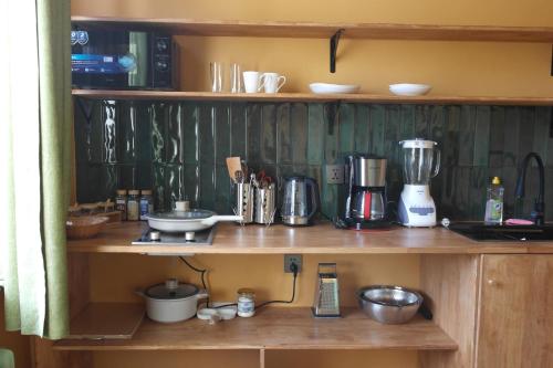 Kuchyň nebo kuchyňský kout v ubytování Cozy, one bed-room apartement in central UB