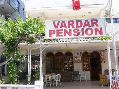 a sign for a varden penitution in front of a store at Vardar Pension in Selcuk
