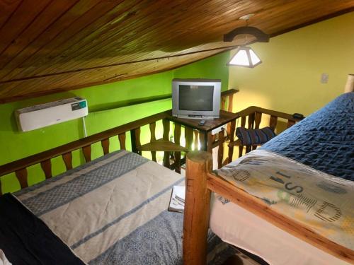 a bedroom with a bed and a tv on a desk at Complejo Turístico Hugo Ávila in La Rioja