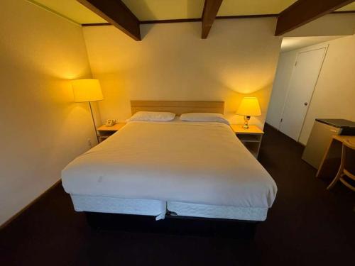 En eller flere senge i et værelse på Royal Palms Motel