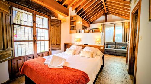 グラナダにあるApartamentos Alhambraの部屋の中に大きなベッドがある寝室