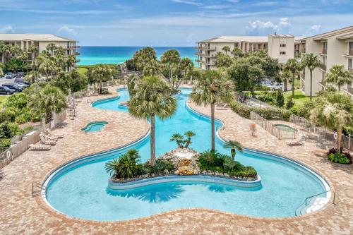 an aerial view of the pool at the resort at HP 422 Blue Haven by 30A Escapes in Rosemary Beach