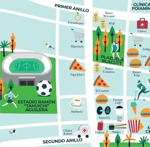 Foto sihtkohas Santa Cruz de la Sierra asuva majutusasutuse Departamento de 2 habitaciones en Av Las Americas galeriist