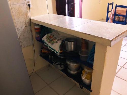 Η κουζίνα ή μικρή κουζίνα στο Aconchego Balbino hospedagem