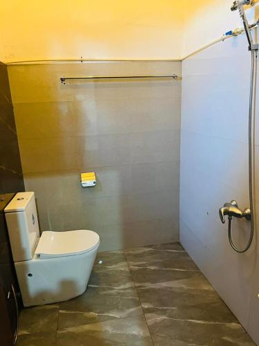 a bathroom with a toilet and a shower at The Budget White House Hotel in Nuwara Eliya
