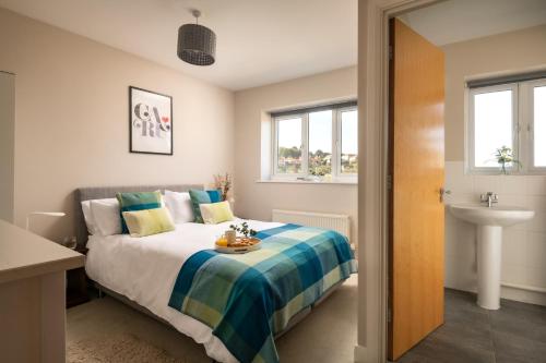 Ένα ή περισσότερα κρεβάτια σε δωμάτιο στο Coed y Felin