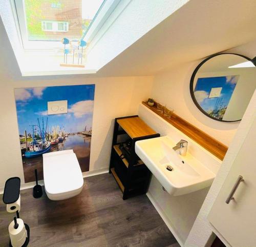 Koupelna v ubytování Lüttje Deichvilla XL