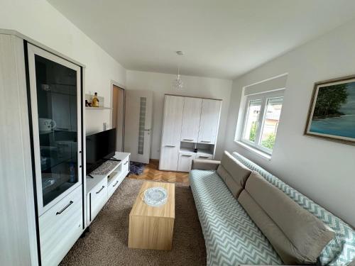 Una televisión o centro de entretenimiento en studio apartman elegant marinkovic