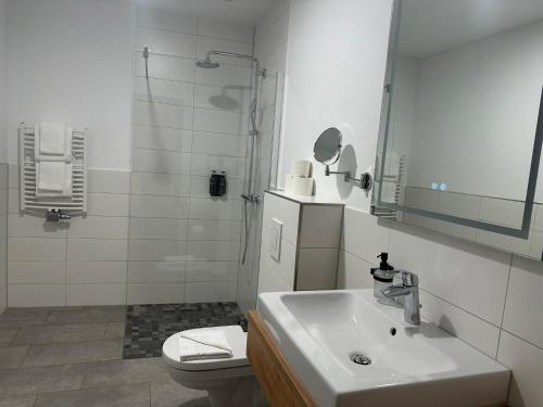 Koupelna v ubytování Gästehaus Maimühle - DZ-82