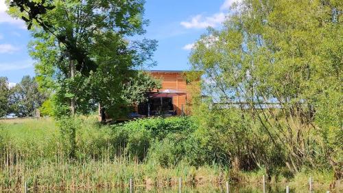Zahrada ubytování TinyHousebeiDresden Zwischen den Teichen und auf der Pferdekoppel Kaminofen Terrasse Klimaanlage