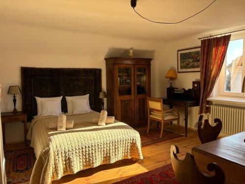 Ένα ή περισσότερα κρεβάτια σε δωμάτιο στο Górka Literacka