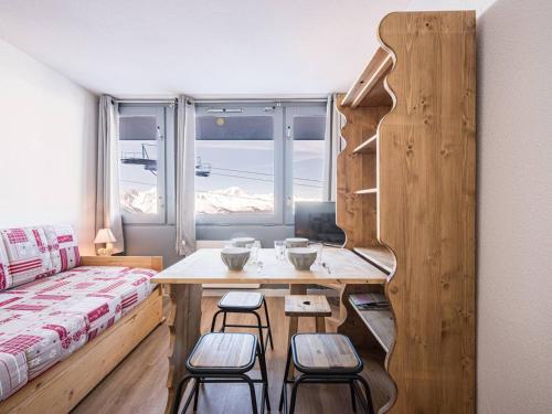 Studio skis aux pieds pour 4 pers., vue Mont Blanc