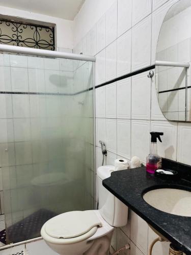 Koupelna v ubytování Fique no coração de Belém