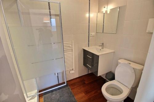 特雷沃 - 特雷吉涅克Studio belle vue的带马桶和水槽的小浴室