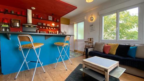 Kuchyň nebo kuchyňský kout v ubytování Mon p'tit nid