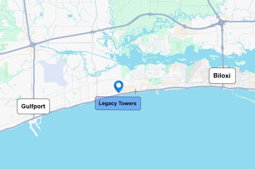a map showing the location of legacy towers at Beachview Condo at Legacy Tower 2 -1103 - fully furnished 2 bedroom 2 bath in De Buys