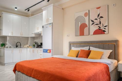 Kuchyň nebo kuchyňský kout v ubytování Luxury apartment with a view of Tashkent City NRG U-Tower