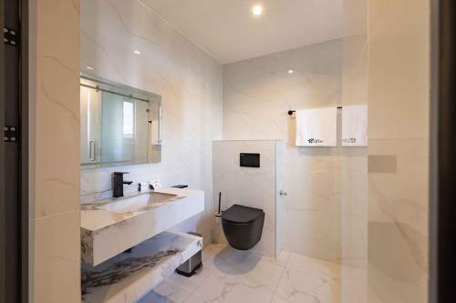 Koupelna v ubytování The Cabyn