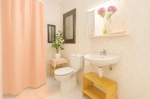 een badkamer met toilet en wastafel bij Arguinegin 2 Bedroom Apartment Ocean View in Arguineguín