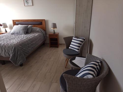 Ένα ή περισσότερα κρεβάτια σε δωμάτιο στο Hostal Terraza Traslaviña