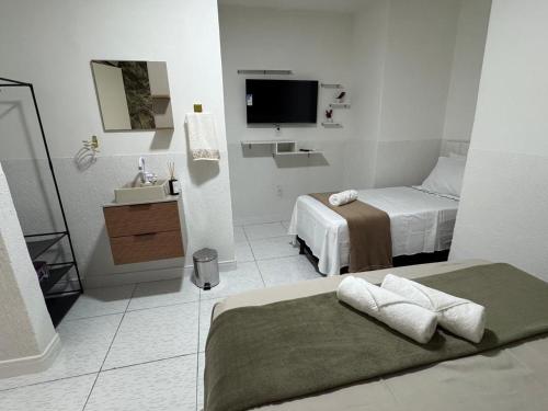 Postel nebo postele na pokoji v ubytování Abaíra Serra Azul Lofts 1