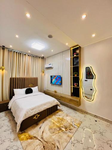 Postel nebo postele na pokoji v ubytování Kas home