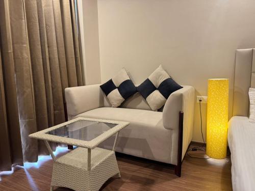 Postel nebo postele na pokoji v ubytování Swanky studio