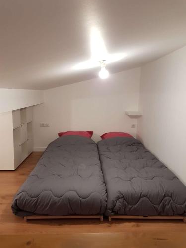 a bedroom with a large bed in a room at DUPLEX BASSIN D'ARCACHON in Gujan-Mestras