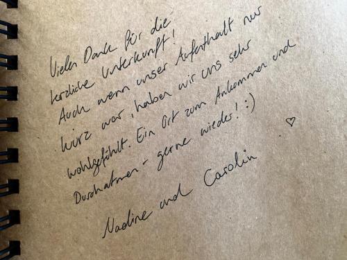 a piece of handwriting on a piece of paper at Uriges Apartment 60qm in einem alten Häuschen am Waldrand - 10km bis Würzburg in Reichenberg