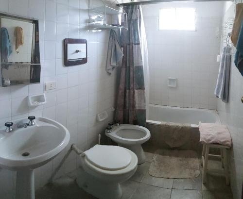 a bathroom with a sink and a toilet and a tub at Mountain house in Costa Blanca in Cuesta Blanca