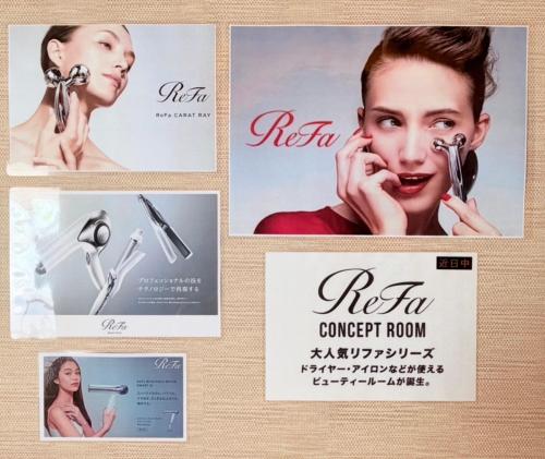 a collage of pictures of a woman talking on a phone at リンドス in Okayama