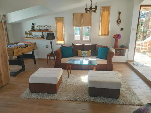 Χώρος καθιστικού στο Loft mansardato con terrazza